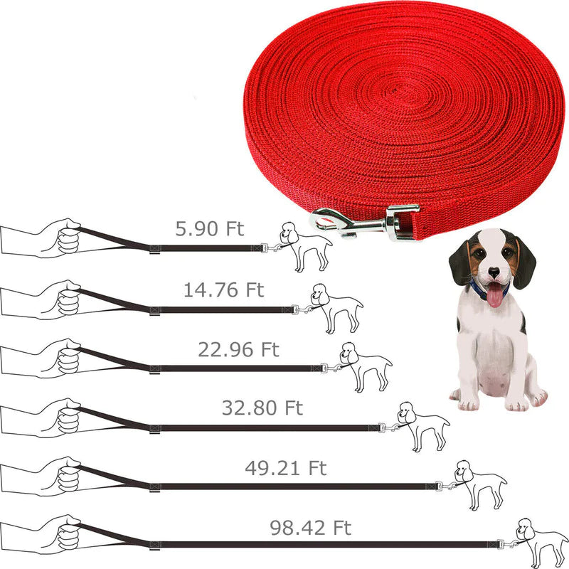 Dog Leash Long Obedience Recall Foot Feet Training Lead 6/15/23/33/50/100 FT