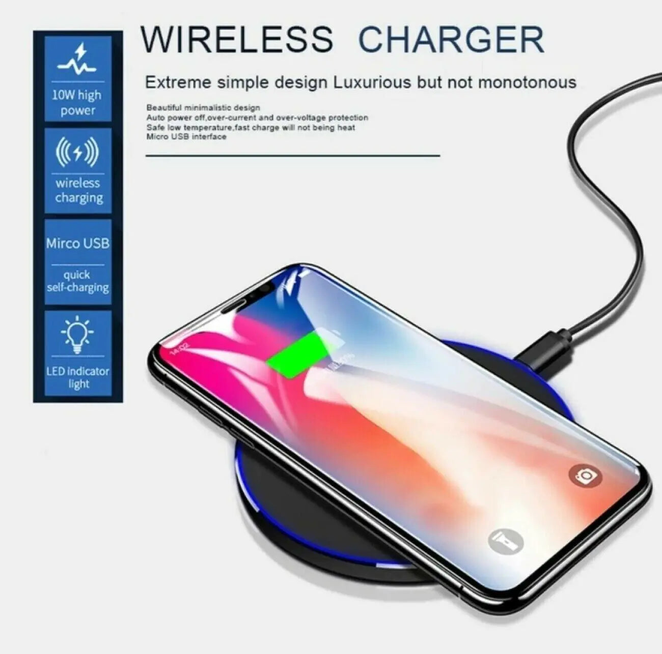 20W Wireless Charger Fast Charge Pad For Samsung iPhone XS Max X XR 12 13 Pro