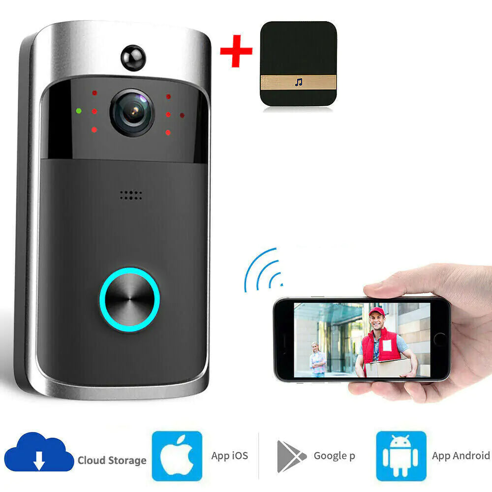 Smart Wireless WiFi Video Doorbell Phone Door Ring Intercom Security Camera Bell