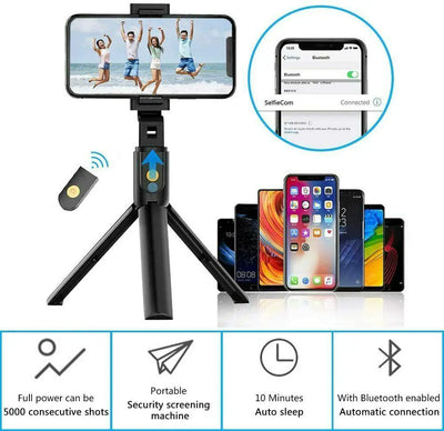 Selfie Stick Tripod Remote Desktop Stand Cell Phone Holder For iPhone Samsung US