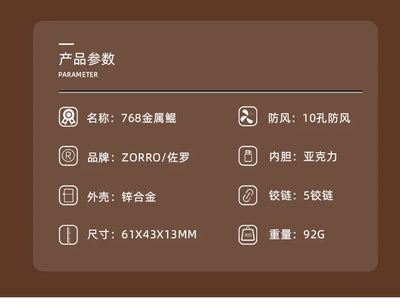 2025 New Zorro Kerosene Lighter Cyber Mecha Transparent Bin Rocker Cool Classic Torrens Tide Men Lighters