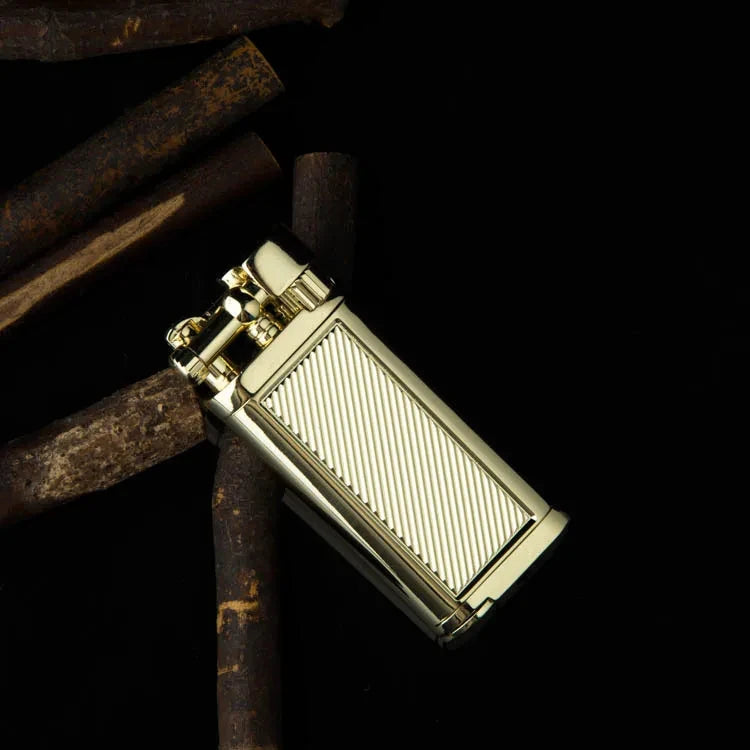 Zinc Alloy Metal Pipe Gas Lighter Refillable Cigarette Lighter Butane Oblique Briquet Gadgets