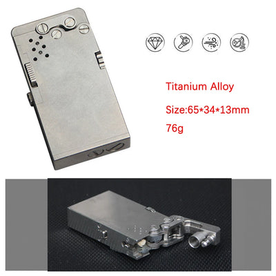 Handmade Brass Mechanical Automatic Ignition Gasoline Lighter And Titanium Alloy Material Gift Box