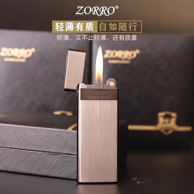 Zorro 636 Metal Ultra Thin Butane Gas Inflatable Grinding Wheel Lighter Holiday Gift Smoking Accessories Men's Small Tools Gift