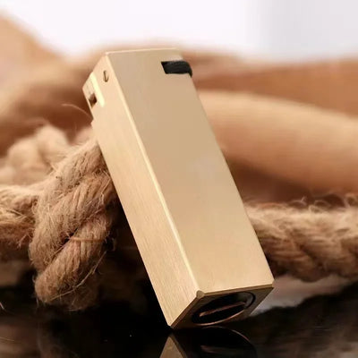 Vintage Heavy duty Trench Handmade Kerosene Lighter Brass Large Capacity Oil Tank Grinding Wheel Ignition Collection Lighters