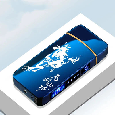 Hot Smart Windproof Electric Metal Lighter Flameless Plasma Lighter Usb Rechargeable Double Arc Led Power Display Touch Lighter