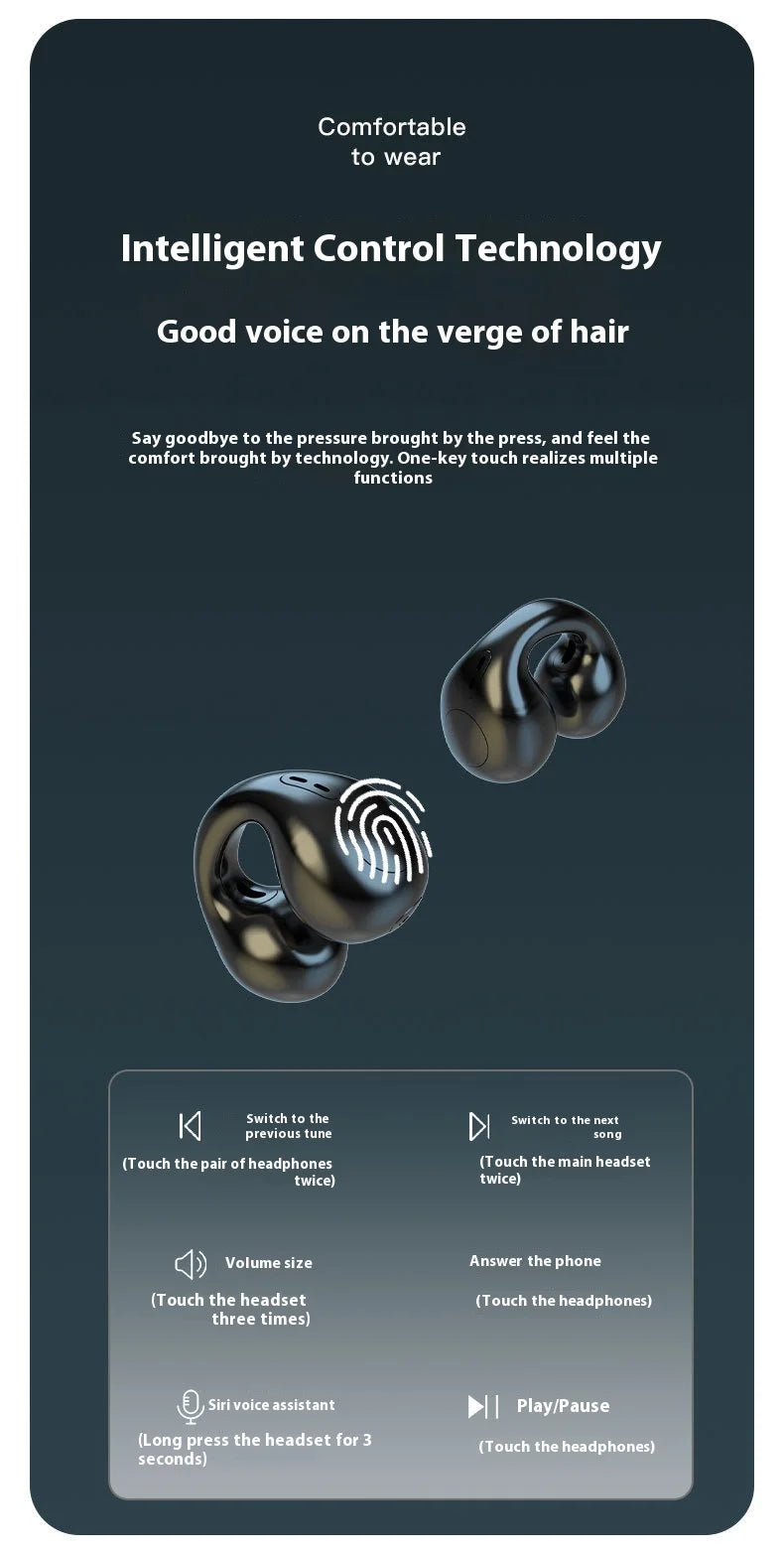 Xiaomi T7500 Bluetooth Earphones Wireless Bone Conduction HiFi Stereo Sports Waterproof Earphone With Microphone For Game Music