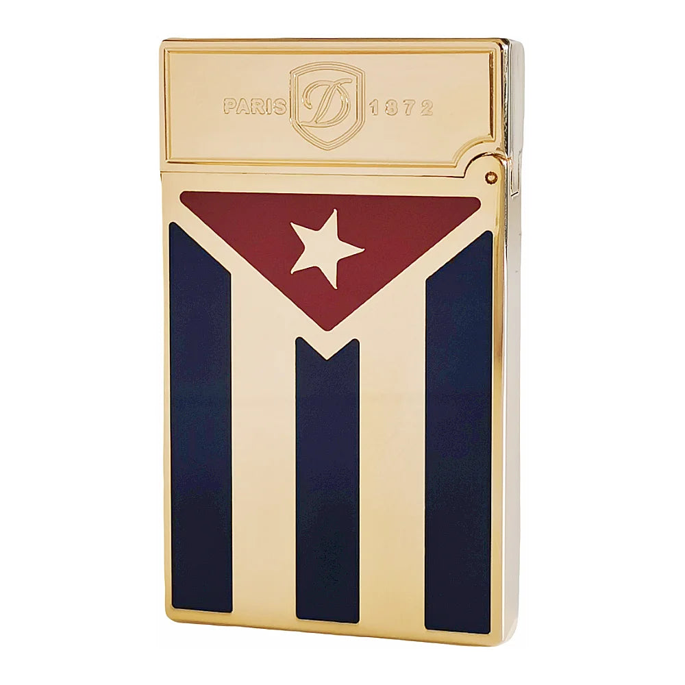 Cuba Gas Lighters Brass Lacquer Cuban Flag Smoking Accessories Tobacco Cigar Cigarette  Men Gift Collections Ding Sound