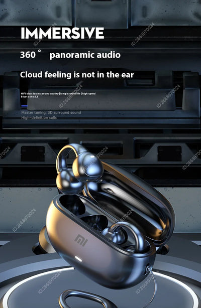 Xiaomi Bone Conduction Earphones Bluetooth 5.3 Headphones Noise Cancelling Clip-On Ear Wireless Earbuds with Long Battery Life