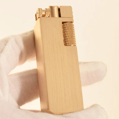 Vintage Heavy duty Trench Handmade Kerosene Lighter Brass Large Capacity Oil Tank Grinding Wheel Ignition Collection Lighters