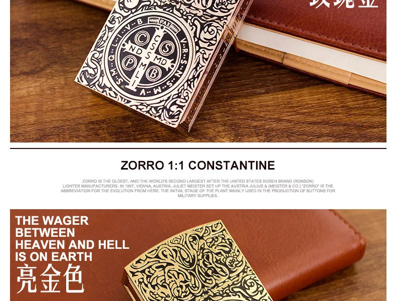 1:1 Limited Edition ZORRO Oversized Kerosene Lighter Metal Personality Constantine Creative Heavy Armor Oversized Lighter Gift