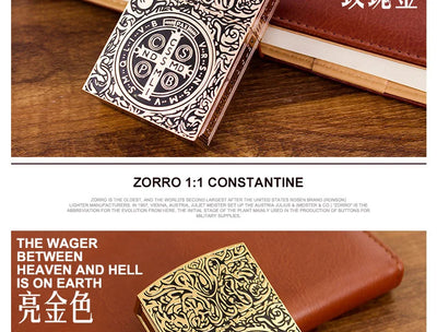 1:1 Limited Edition ZORRO Oversized Kerosene Lighter Metal Personality Constantine Creative Heavy Armor Oversized Lighter Gift
