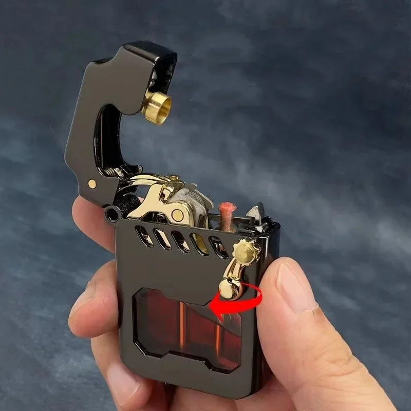 2025 New Zorro Kerosene Lighter Cyber Mecha Transparent Bin Rocker Cool Classic Torrens Tide Men Lighters