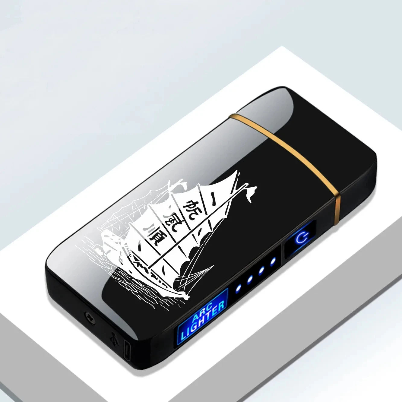 Hot Smart Windproof Electric Metal Lighter Flameless Plasma Lighter Usb Rechargeable Double Arc Led Power Display Touch Lighter