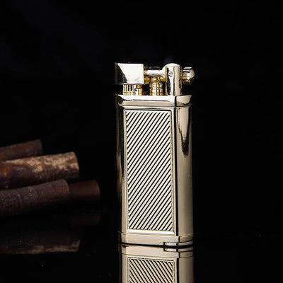 Zinc Alloy Metal Pipe Gas Lighter Refillable Cigarette Lighter Butane Oblique Briquet Gadgets