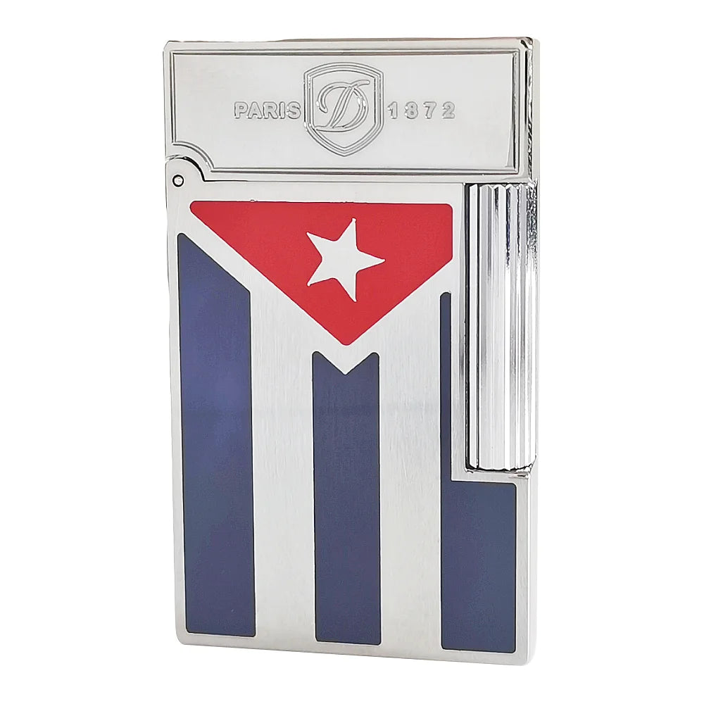 Cuba Gas Lighters Brass Lacquer Cuban Flag Smoking Accessories Tobacco Cigar Cigarette  Men Gift Collections Ding Sound