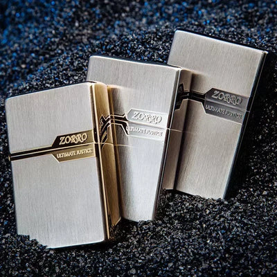 Zorro Original Copper Light Plate Gold Brushed Pure Copper Lighter Windproof Kerosene Lighter Narrow Machine Men's Cool Lighter