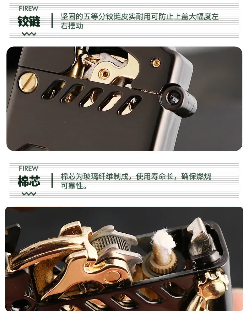 2025 New Zorro Kerosene Lighter Cyber Mecha Transparent Bin Rocker Cool Classic Torrens Tide Men Lighters