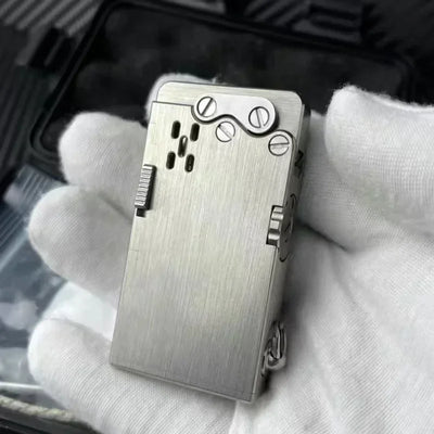 Handmade Brass Mechanical Automatic Ignition Gasoline Lighter And Titanium Alloy Material Gift Box