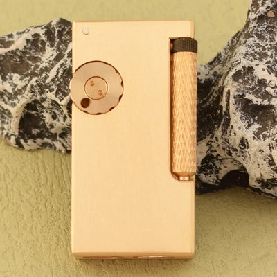 Vintage Heavy duty Trench Handmade Kerosene Lighter Brass Large Capacity Oil Tank Grinding Wheel Ignition Collection Lighters