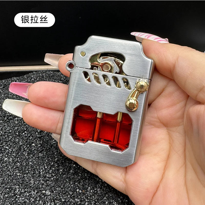 2025 New Zorro Kerosene Lighter Cyber Mecha Transparent Bin Rocker Cool Classic Torrens Tide Men Lighters Wholesale