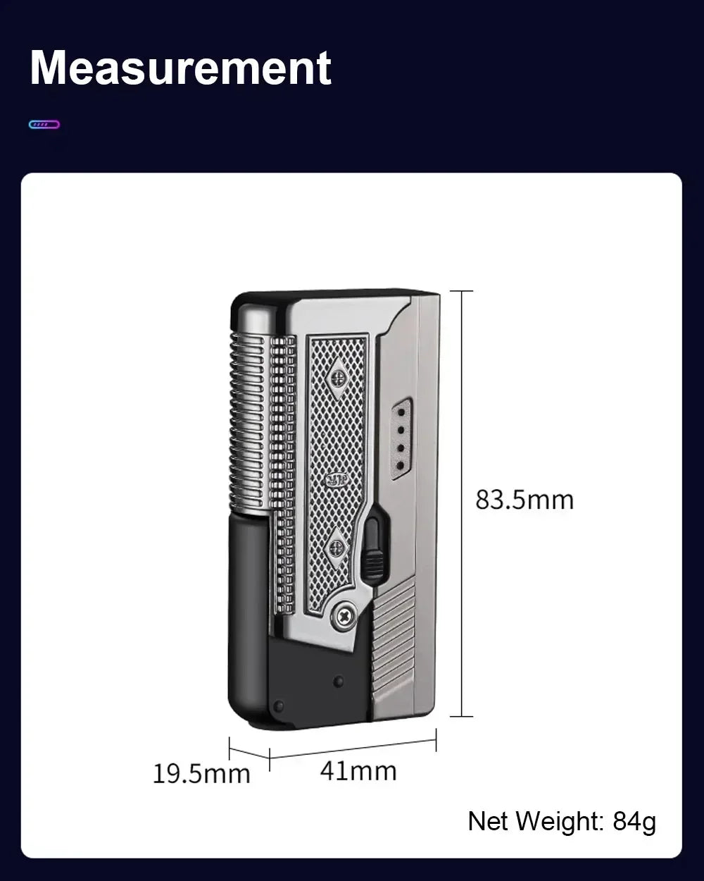 New Gas- Electric Dual Flame Gun Lighter USB Rechargeable Plasma Lighter Foldable Pistol Shaped Torch Lighter Men Smoking Tool