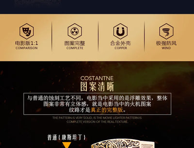 1:1 Limited Edition ZORRO Oversized Kerosene Lighter Metal Personality Constantine Creative Heavy Armor Oversized Lighter Gift