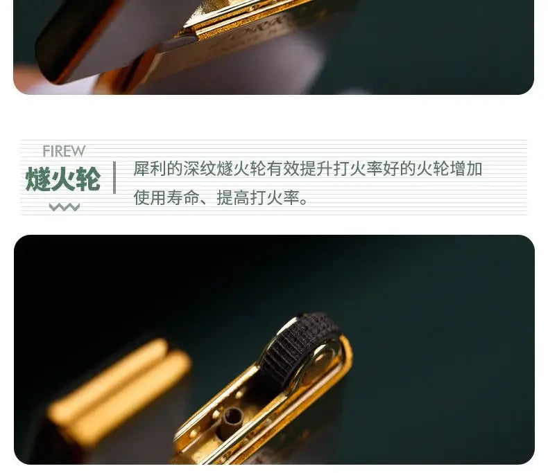 Zorro 636 Metal Ultra Thin Butane Gas Inflatable Grinding Wheel Lighter Holiday Gift Smoking Accessories Men's Small Tools Gift