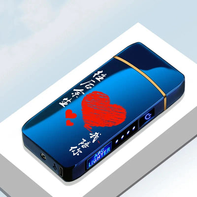 Hot Smart Windproof Electric Metal Lighter Flameless Plasma Lighter Usb Rechargeable Double Arc Led Power Display Touch Lighter