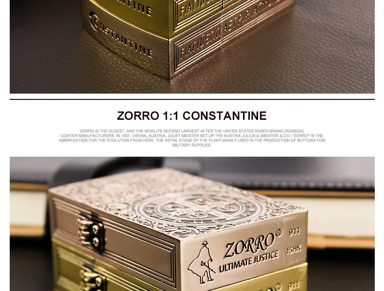 1:1 Limited Edition ZORRO Oversized Kerosene Lighter Metal Personality Constantine Creative Heavy Armor Oversized Lighter Gift