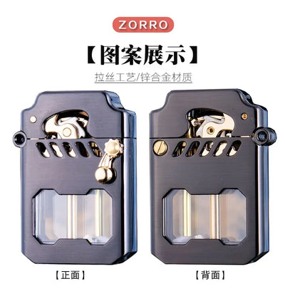 2025 New Zorro Kerosene Lighter Cyber Mecha Transparent Bin Rocker Cool Classic Torrens Tide Men Lighters