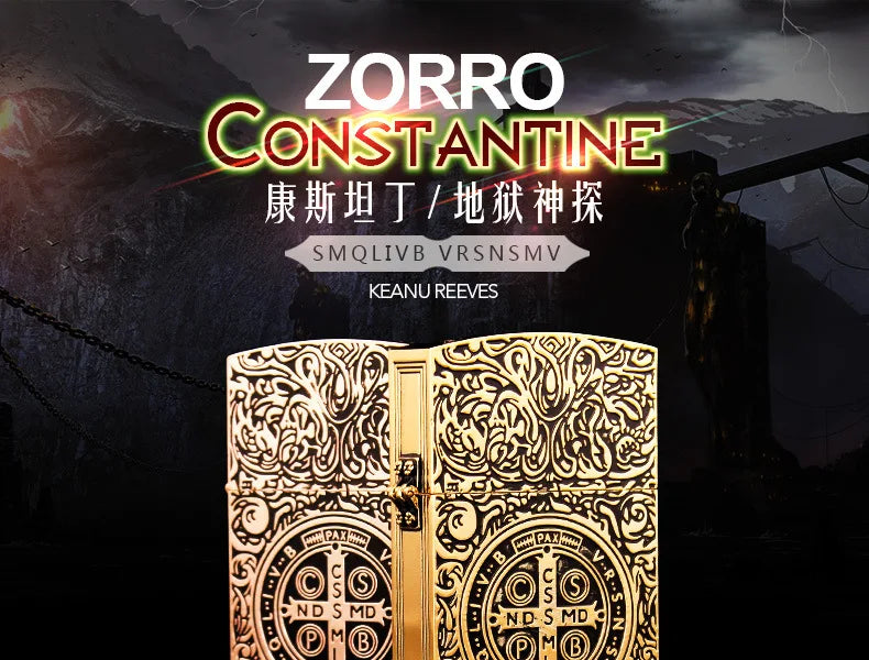 1:1 Limited Edition ZORRO Oversized Kerosene Lighter Metal Personality Constantine Creative Heavy Armor Oversized Lighter Gift