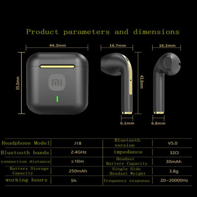 XIAOMI J18 Bluetooth 5.3 Earphone TWS In Ear HiFI Stereo Sports Earphone Ture Wireless Headphone Game Waterproof Headset With Mi