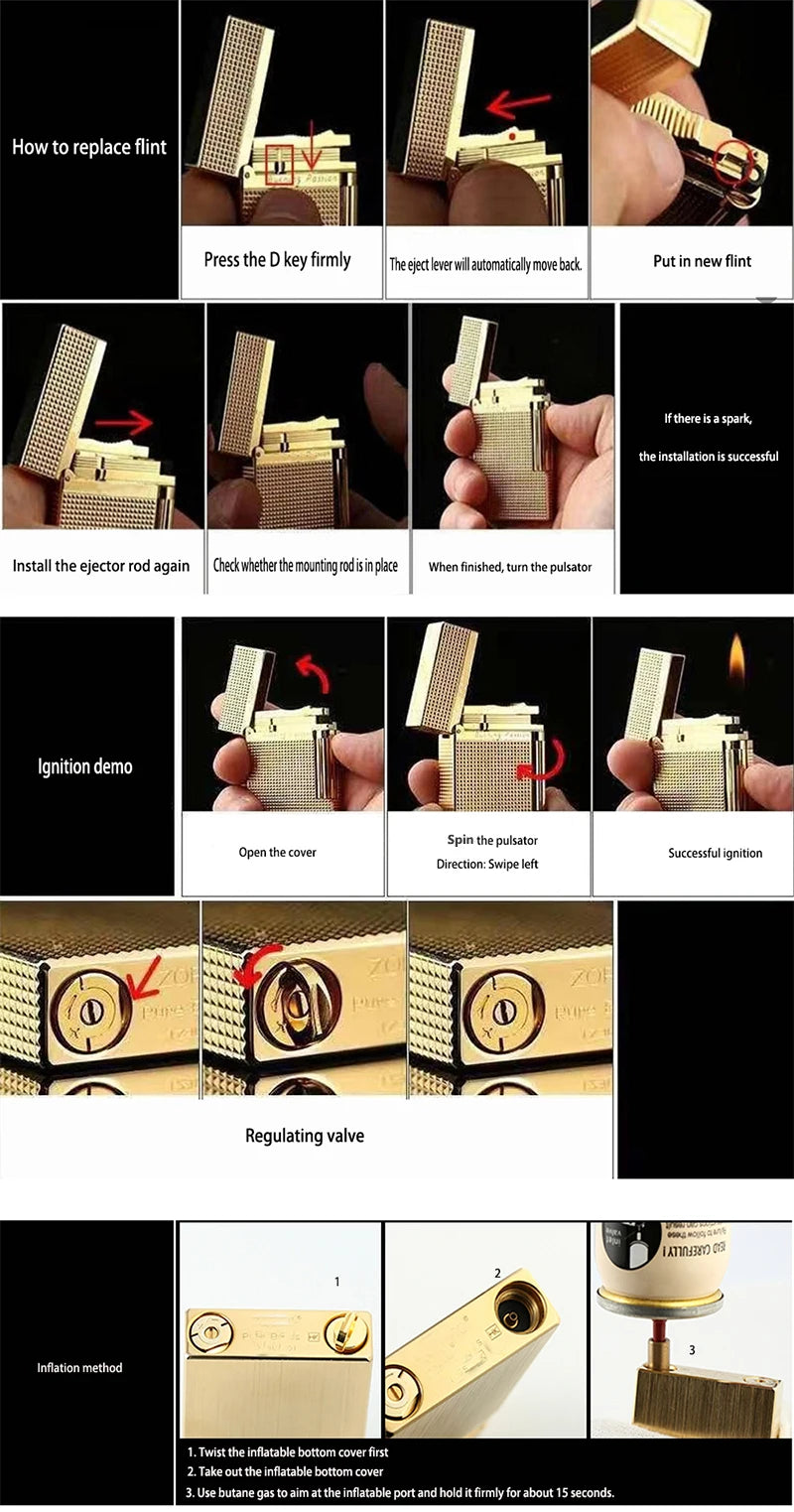 JT Dunant Lighters Natural Lacquer Ligne 2 Gas Metal Ping Sound Memorial Man Gift Handmade D logo  Brand Limited Edition