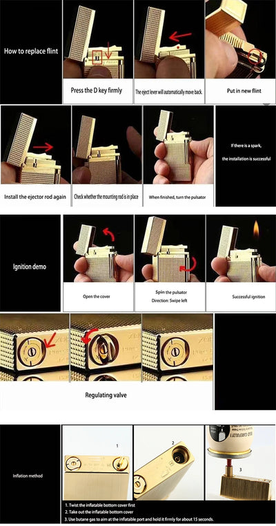 JT Dunant Lighters Natural Lacquer Ligne 2 Gas Metal Ping Sound Memorial Man Gift Handmade D logo  Brand Limited Edition