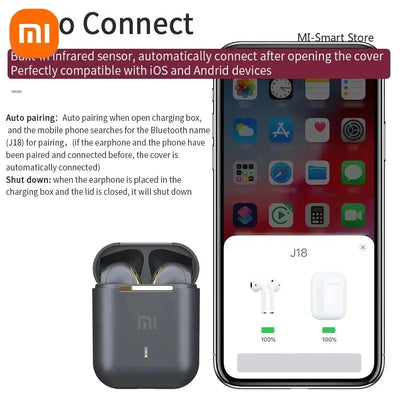 XIAOMI J18 True Wireless Earphone Noise Cancelling Headphone HiFI Stereo Game with Micr TWS in Ear Earbuds Waterproof Headset