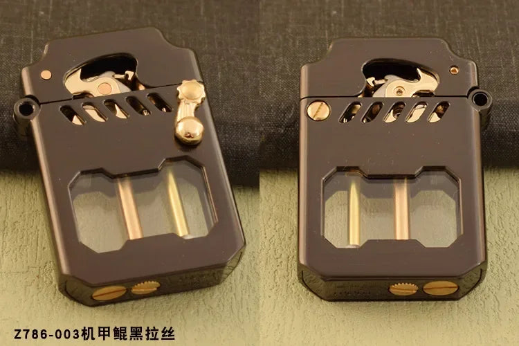 2025 New Zorro Kerosene Lighter Cyber Mecha Transparent Bin Rocker Cool Classic Torrens Tide Men Lighters Wholesale