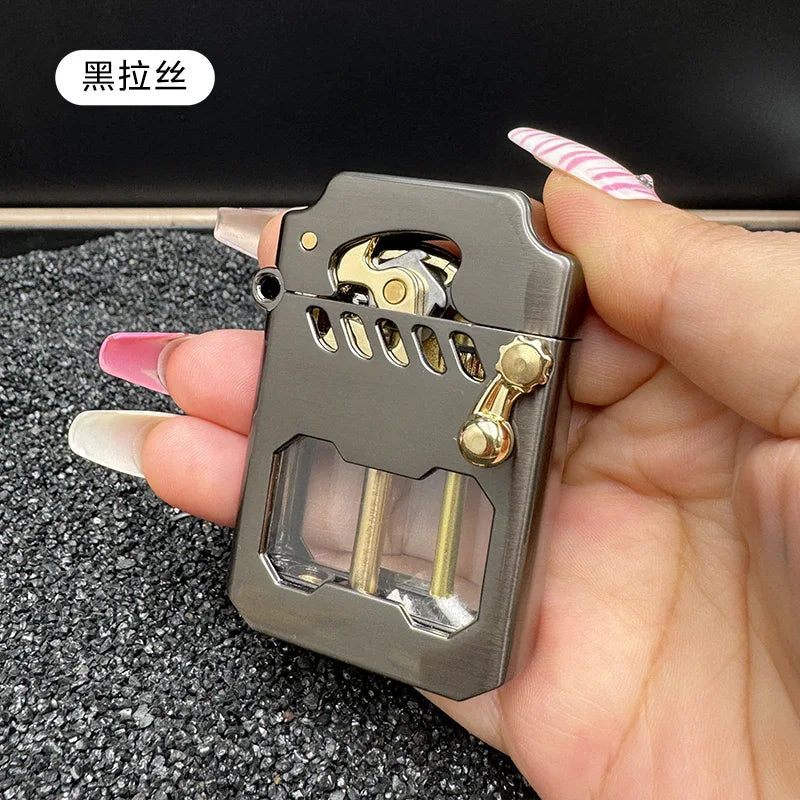 2025 New Zorro Kerosene Lighter Cyber Mecha Transparent Bin Rocker Cool Classic Torrens Tide Men Lighters Wholesale