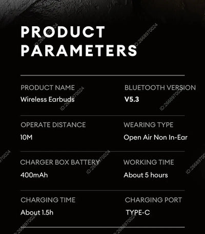 Xiaomi Bone Conduction Earphones Bluetooth 5.3 Headphones Noise Cancelling Clip-On Ear Wireless Earbuds with Long Battery Life