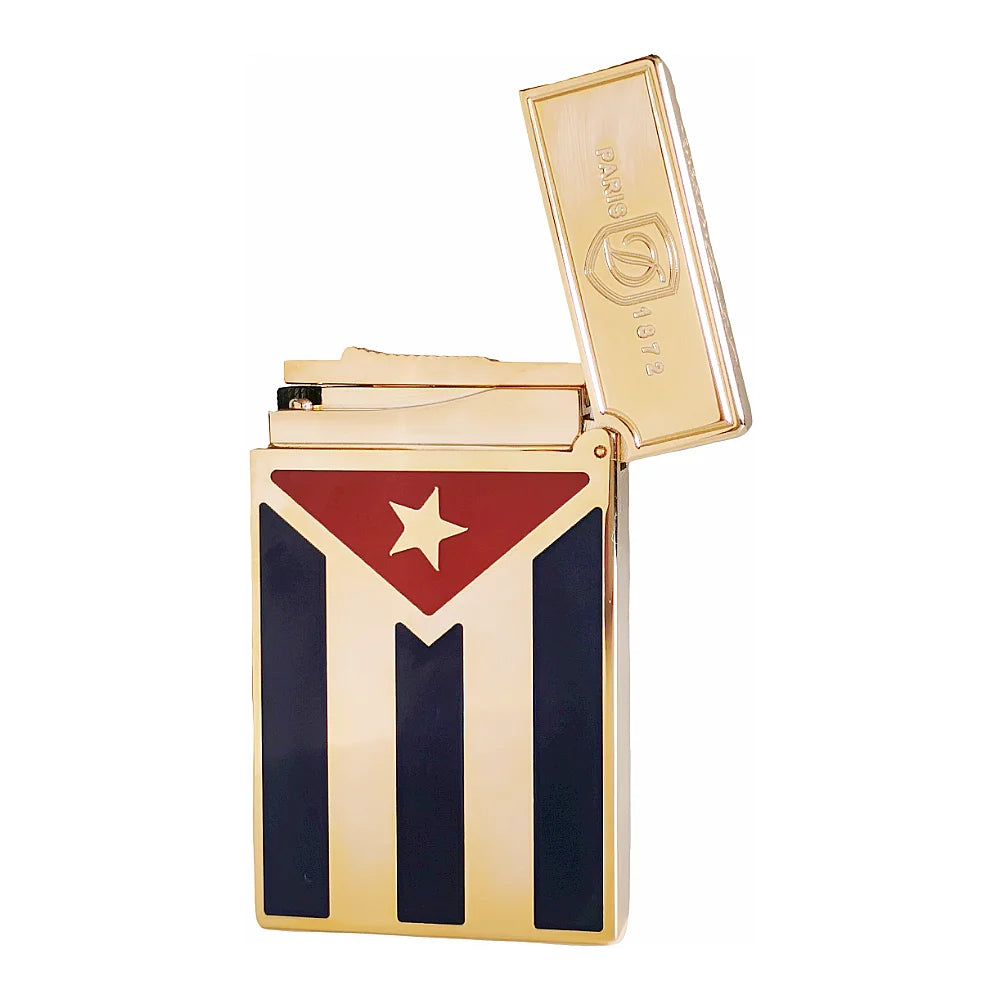 Cuba Gas Lighters Brass Lacquer Cuban Flag Smoking Accessories Tobacco Cigar Cigarette  Men Gift Collections Ding Sound