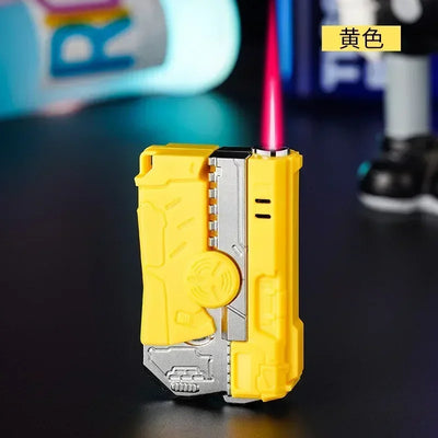 New Gas- Electric Dual Flame Gun Lighter USB Rechargeable Plasma Lighter Foldable Pistol Shaped Torch Lighter Men Smoking Tool