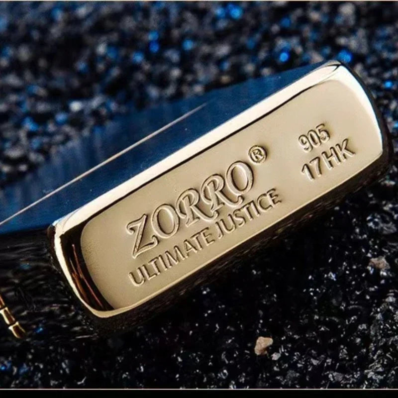 Zorro Original Copper Light Plate Gold Brushed Pure Copper Lighter Windproof Kerosene Lighter Narrow Machine Men's Cool Lighter