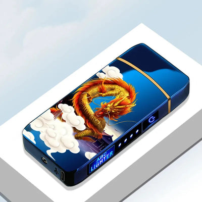 Hot Smart Windproof Electric Metal Lighter Flameless Plasma Lighter Usb Rechargeable Double Arc Led Power Display Touch Lighter