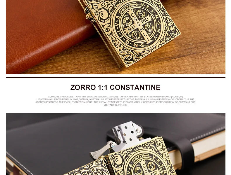 1:1 Limited Edition ZORRO Oversized Kerosene Lighter Metal Personality Constantine Creative Heavy Armor Oversized Lighter Gift