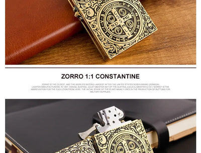 1:1 Limited Edition ZORRO Oversized Kerosene Lighter Metal Personality Constantine Creative Heavy Armor Oversized Lighter Gift