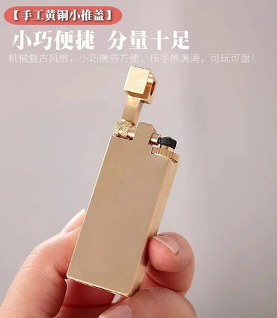 Vintage Heavy duty Trench Handmade Kerosene Lighter Brass Large Capacity Oil Tank Grinding Wheel Ignition Collection Lighters