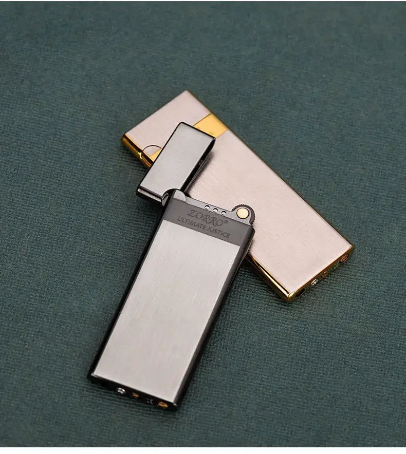 Zorro 636 Metal Ultra Thin Butane Gas Inflatable Grinding Wheel Lighter Holiday Gift Smoking Accessories Men's Small Tools Gift