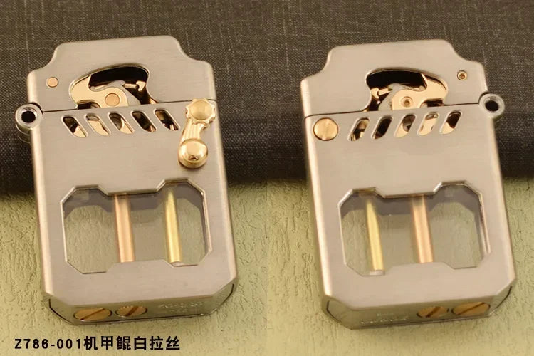 2025 New Zorro Kerosene Lighter Cyber Mecha Transparent Bin Rocker Cool Classic Torrens Tide Men Lighters Wholesale