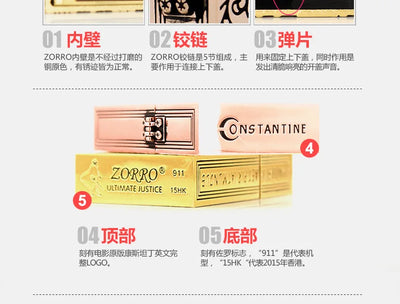 1:1 Limited Edition ZORRO Oversized Kerosene Lighter Metal Personality Constantine Creative Heavy Armor Oversized Lighter Gift