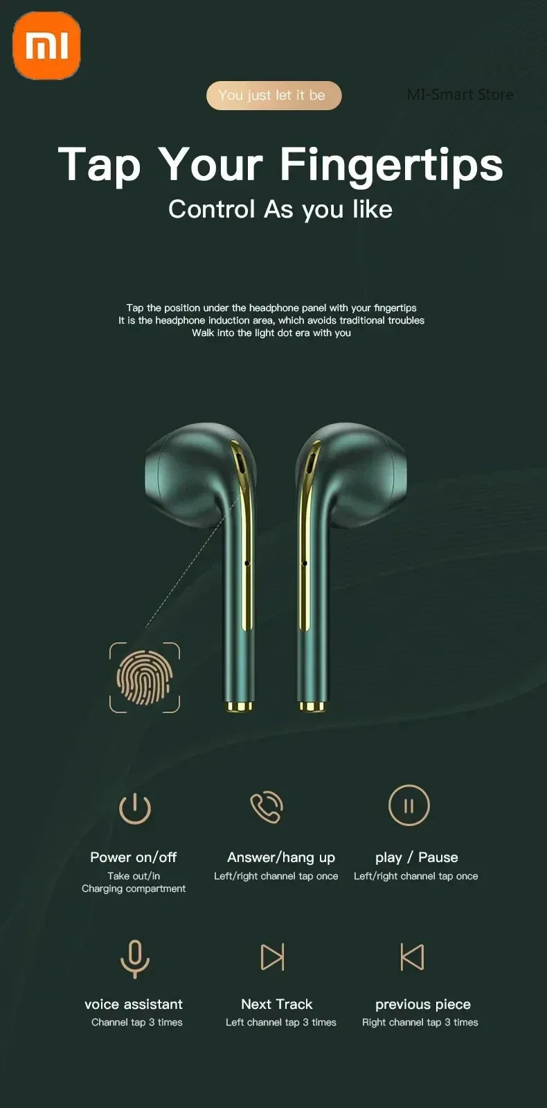 XIAOMI J18 True Wireless Earphone Noise Cancelling Headphone HiFI Stereo Game with Micr TWS in Ear Earbuds Waterproof Headset